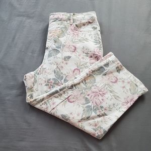 Gloria Vanderbilt Jeans Womens Capri Floral Mid Rise 5-Pocket Multicolor
